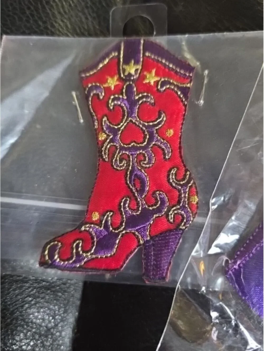 Red Hat Lady Cowgirl Embroidered Patches Set Boot & Cloak Applique Iron On
